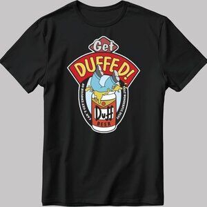 The Simpsons Get Duffed Duff Beer Graphic Humor Cartoon Fan Collector Shirt 91